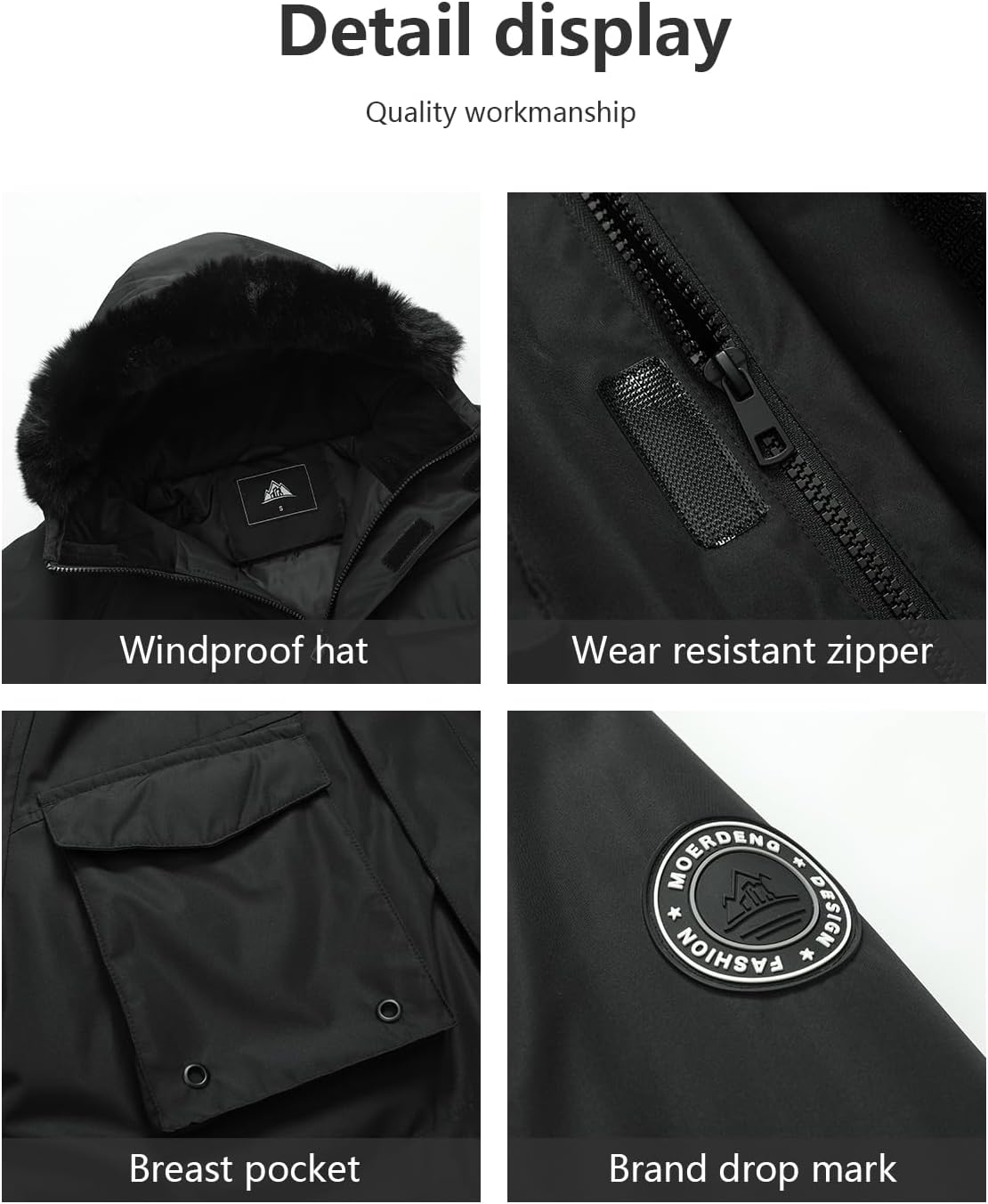 MOERDENG Men's Winter Thickened Warm Down Coats Windproof Waterproof Hooded fashions Puffer Jacket - Image 5